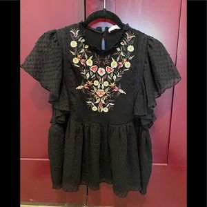 ZARA embroidered blouse/top